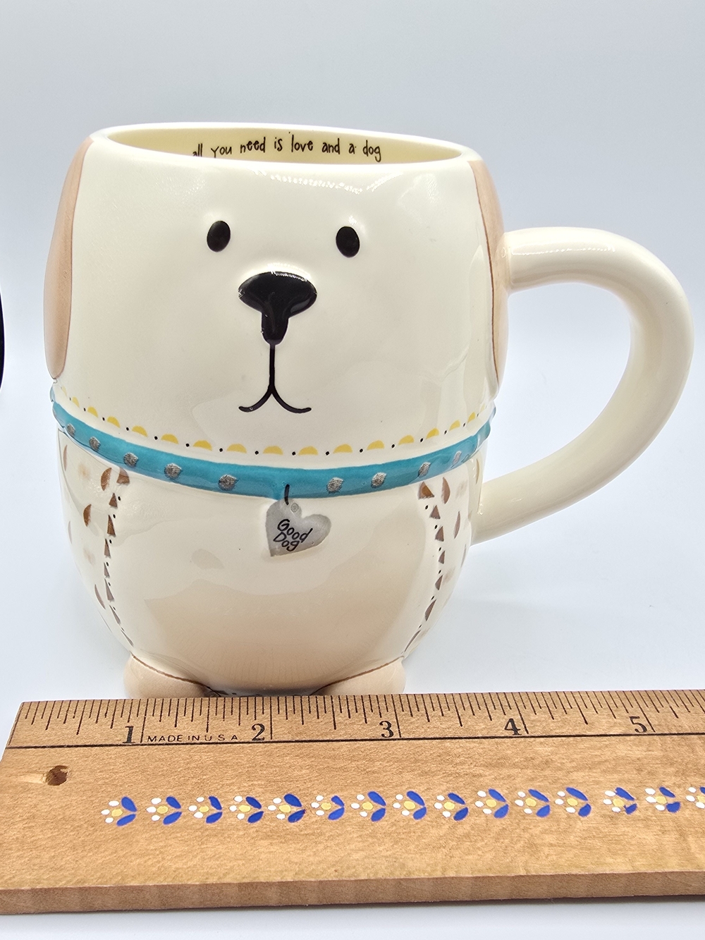 "All You Need Is Love And A Dog," Figural Dog 16 oz. Coffee Mug/Cup Natural Life - Picture 9 of 11